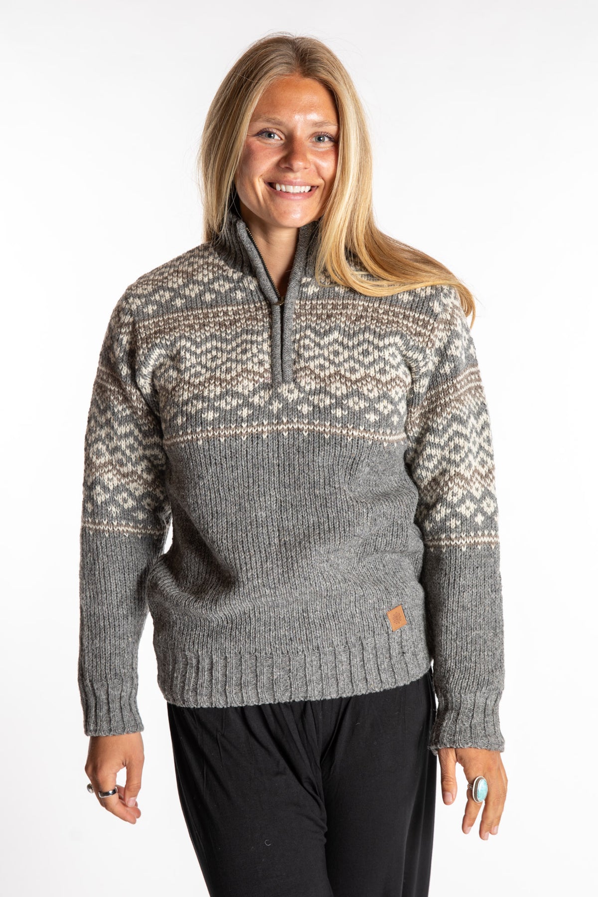 Nordic Quarter Zip Wool Sweater