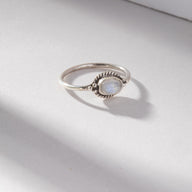 Oval Gemstone Midi Ring