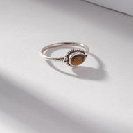 Oval Gemstone Midi Ring