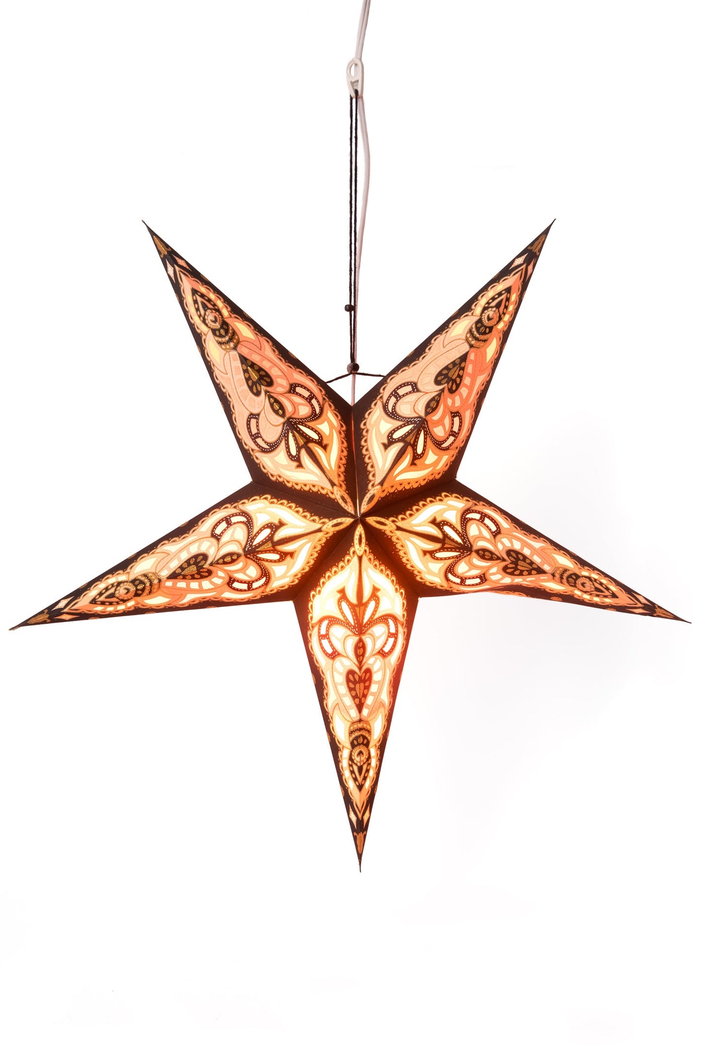 Paper star lantern in ganesh - black glitter