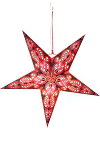 Red paper star lantern in ganesh - red and black