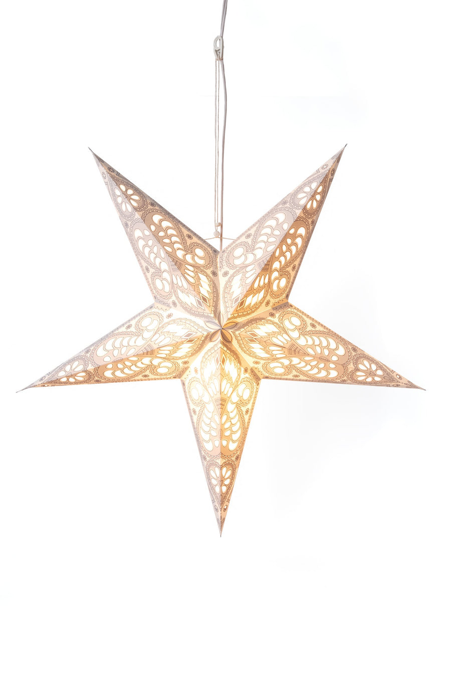 Paper star lantern in ganesh - white
