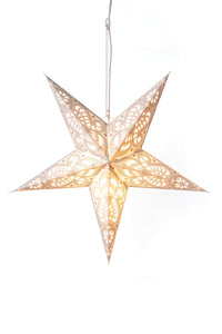 Paper star lantern in ganesh - white
