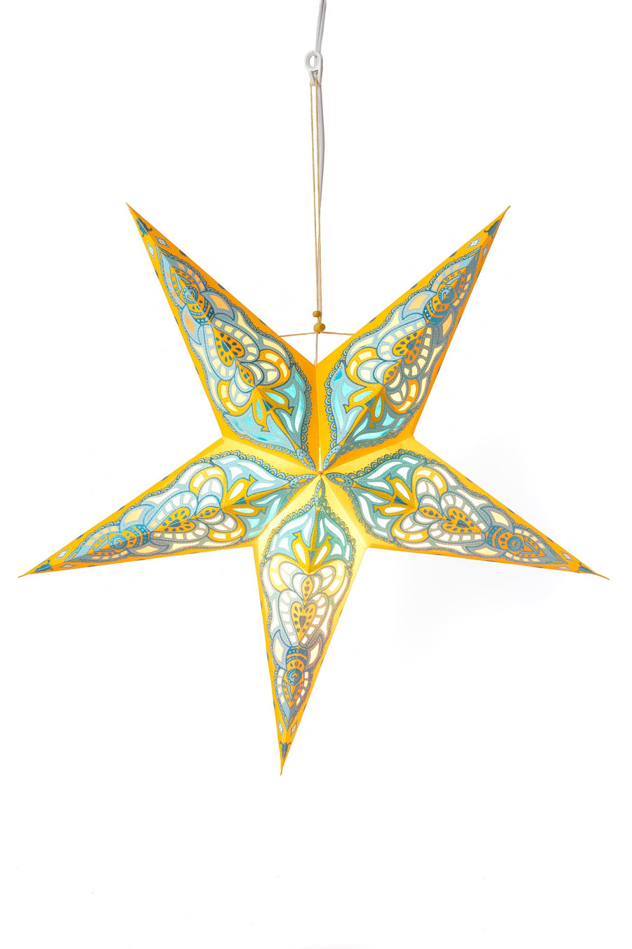 Paper star lantern in ganesh - yellow