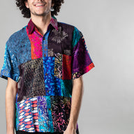 Patchwork Party Batik Button Up Shirt