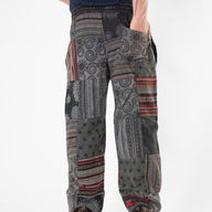 Patchwork Stone Wash Meditation Pants
