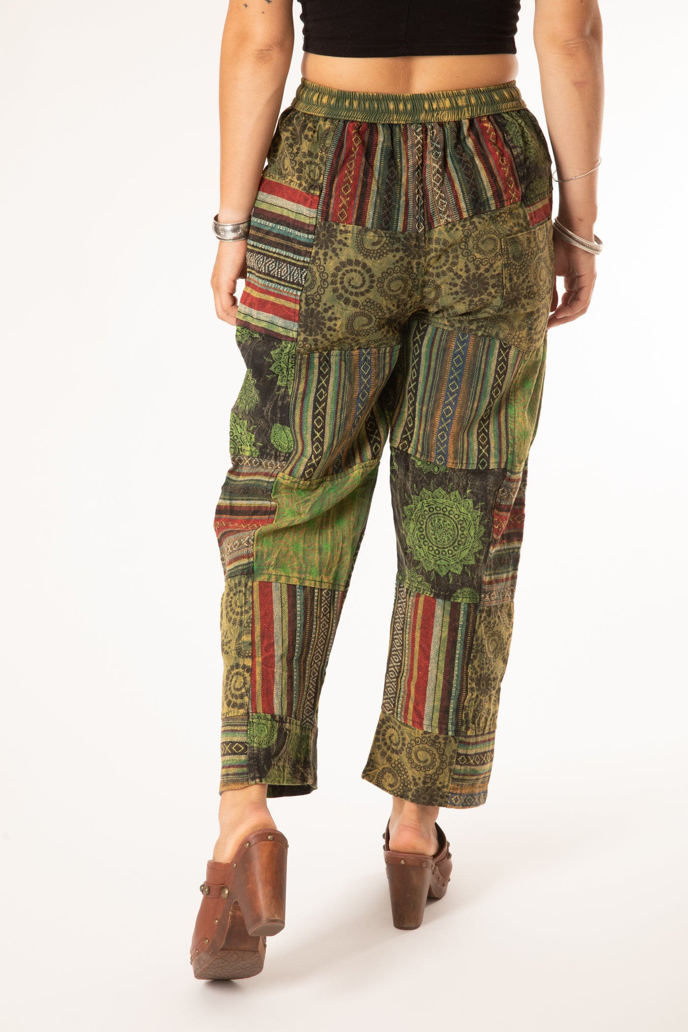 Patchwork Stone Wash Meditation Pants