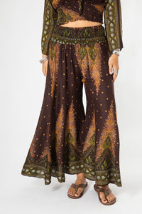 Peacock Feather Flare Pants