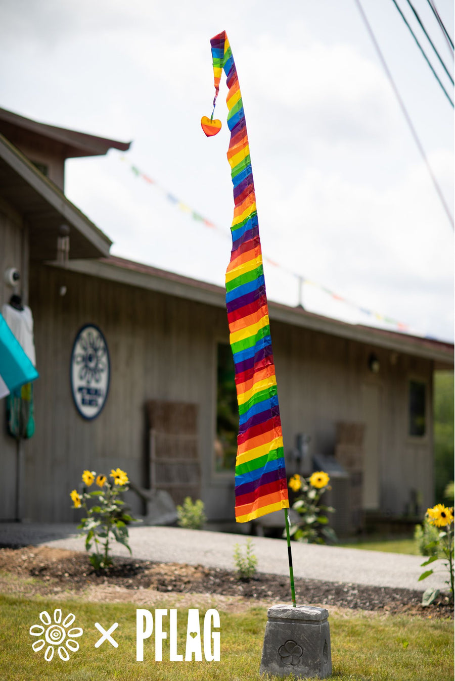 Pelangi rainbow flag with telescoping pole 