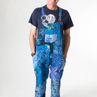 Playful Batik Patchwork Overalls