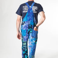 Playful Batik Patchwork Overalls