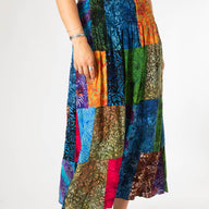 Playful Batik Patchwork Skirt