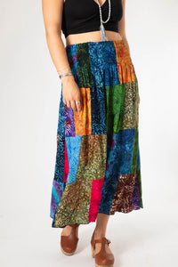 Playful Batik Patchwork Skirt