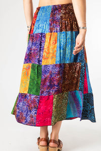 Playful Batik Patchwork Skirt