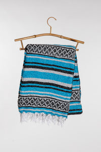 The Recycled Mexican Falsa Blanket in Turquoise
