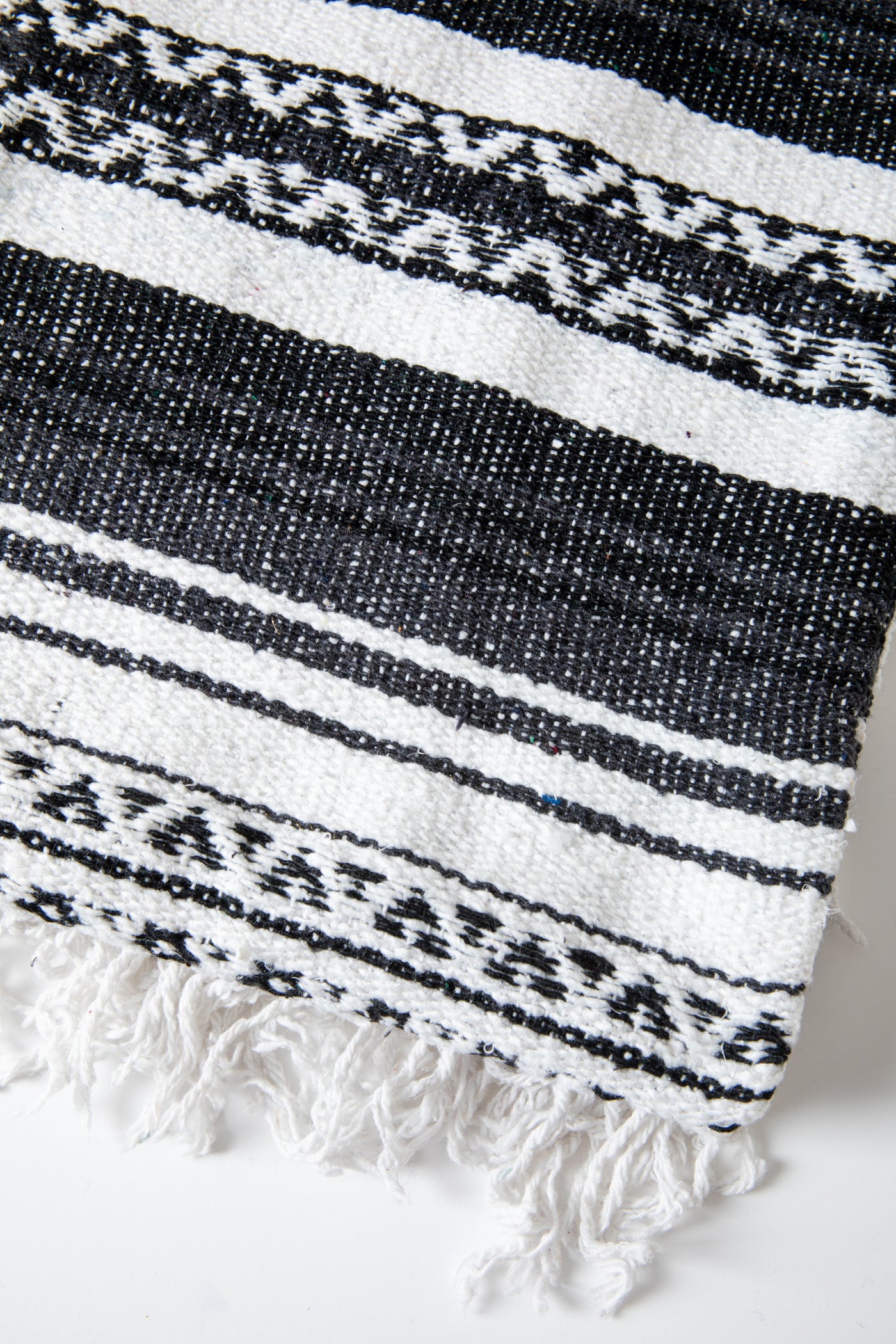 Mexican falsa blanket in black