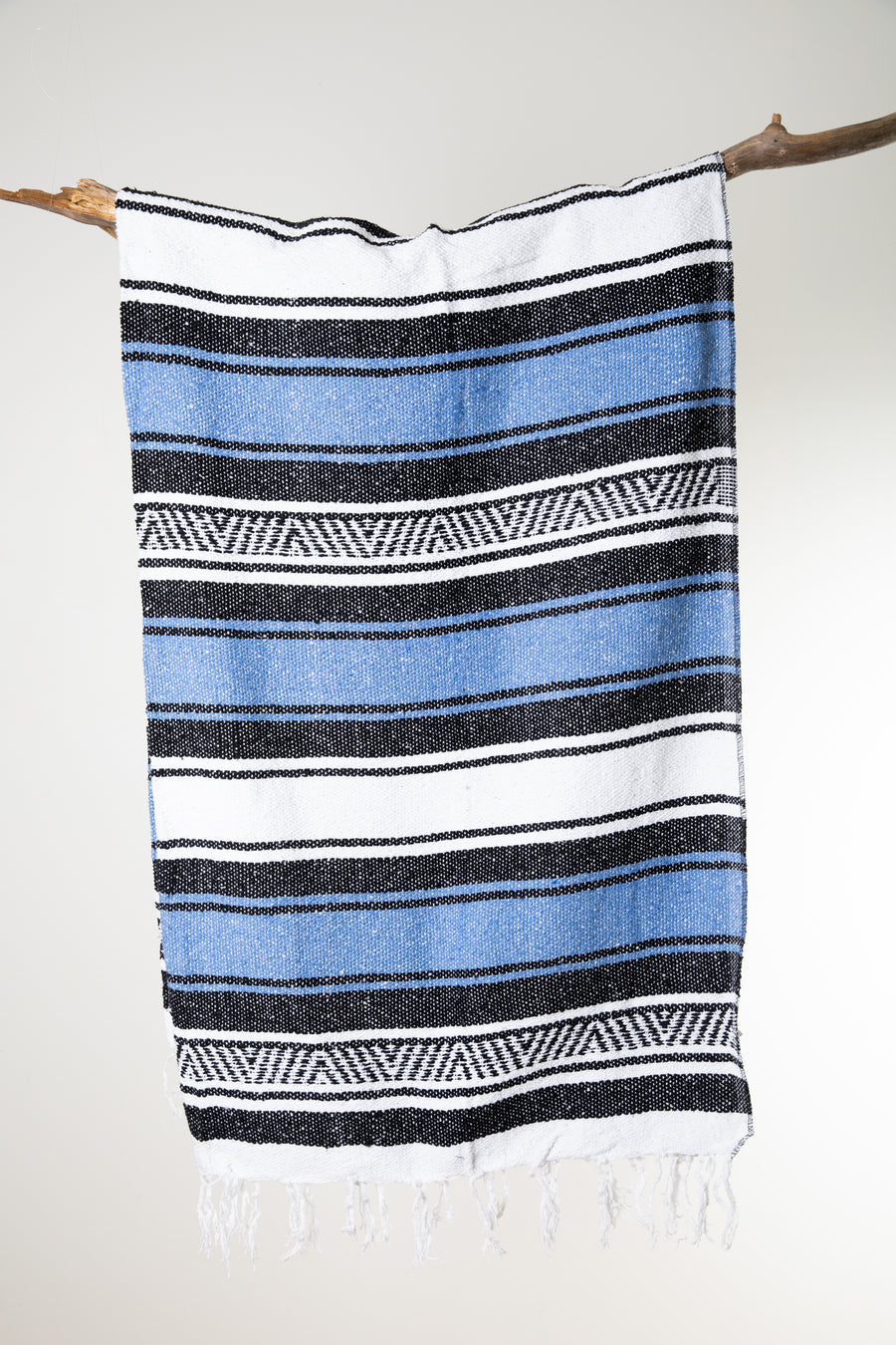 Mexican falsa blanket in blue