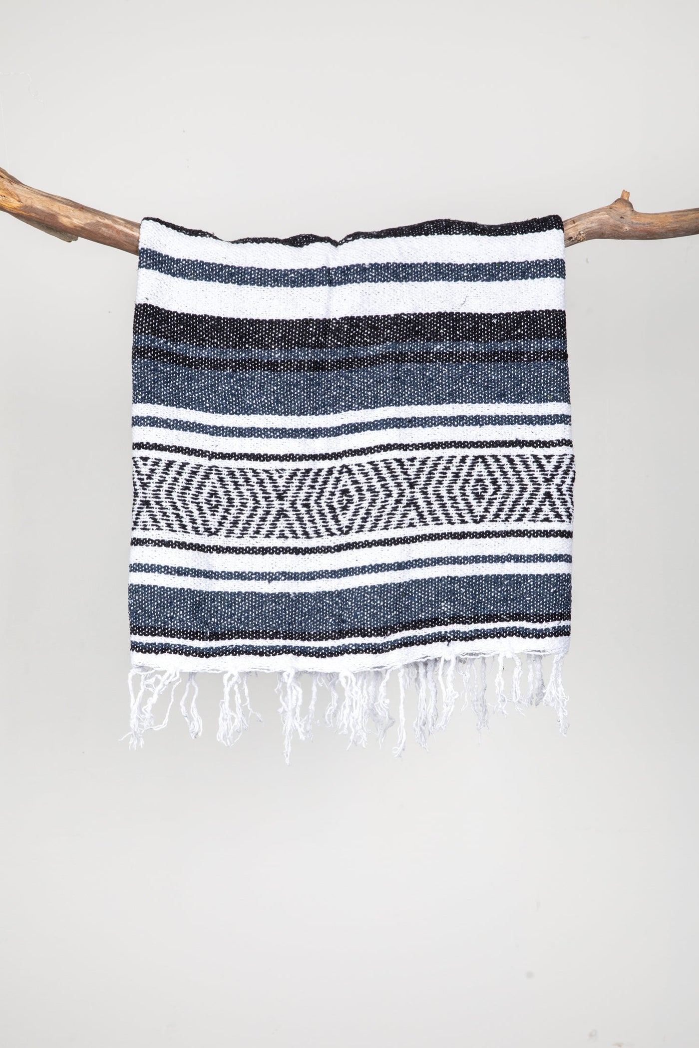 Mexican falsa blanket in midnight