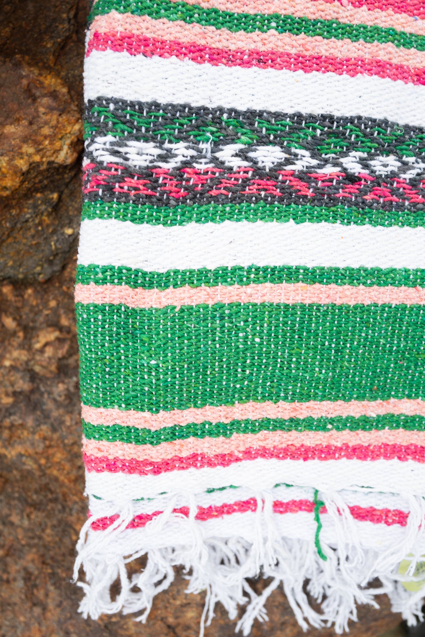 Mexican falsa blanket in watermelon
