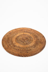 Round rattan placemat 14"