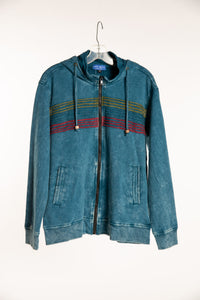 The Blue Sathi Stripe Zip Hoodie
