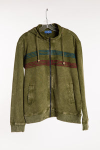 The Olive Sathi Stripe Zip Hoodie
