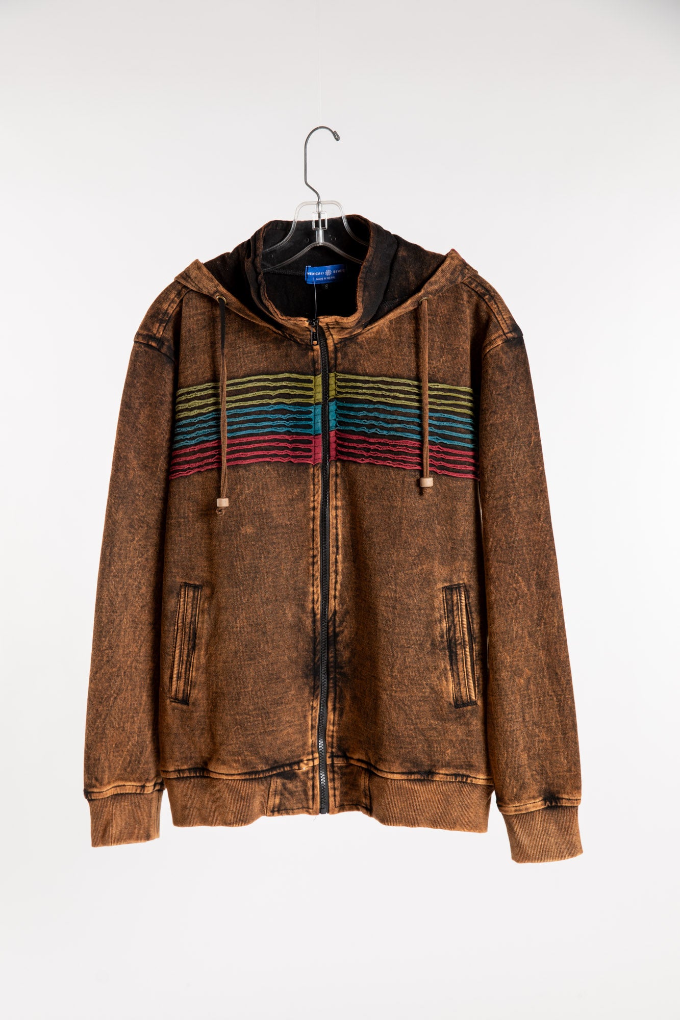 The Sepia Sathi Stripe Zip Hoodie