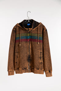 The Sepia Sathi Stripe Zip Hoodie