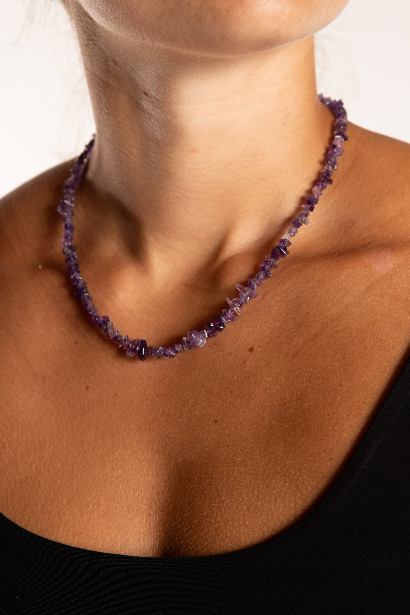 Simple Beaded Amethyst Necklace