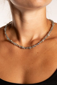 Simple Beaded Labradorite Necklace