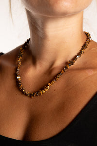 Simple Beaded Tiger Eye Necklace