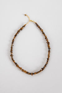 Simple Beaded Tiger Eye Necklace