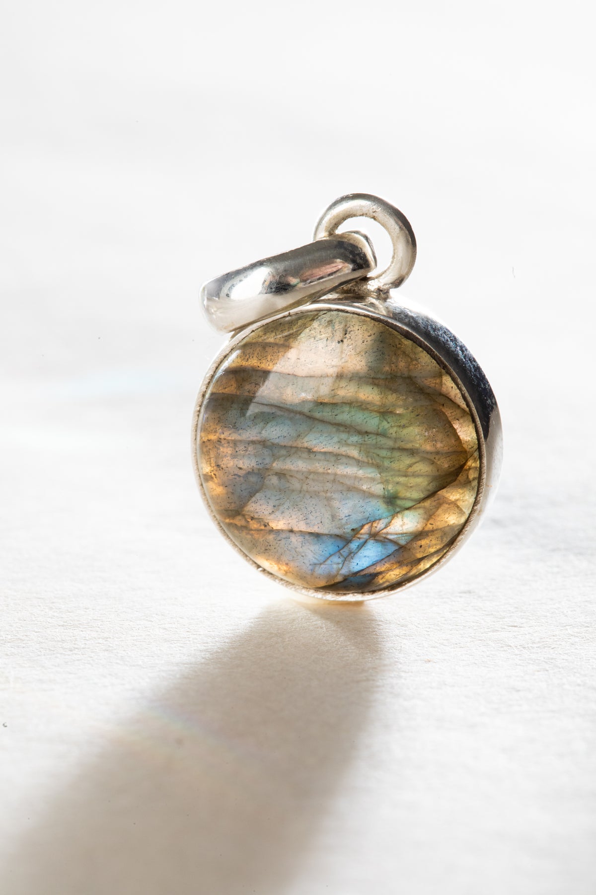 Magical crystal energy labradorite pendant sterling silver