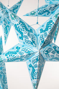 boho star decoration pack in blue on white background