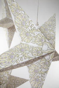boho star decoration pack in white on white background
