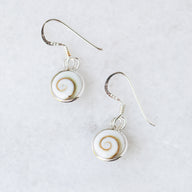 Sterling Silver Round Shiva Eye Earrings