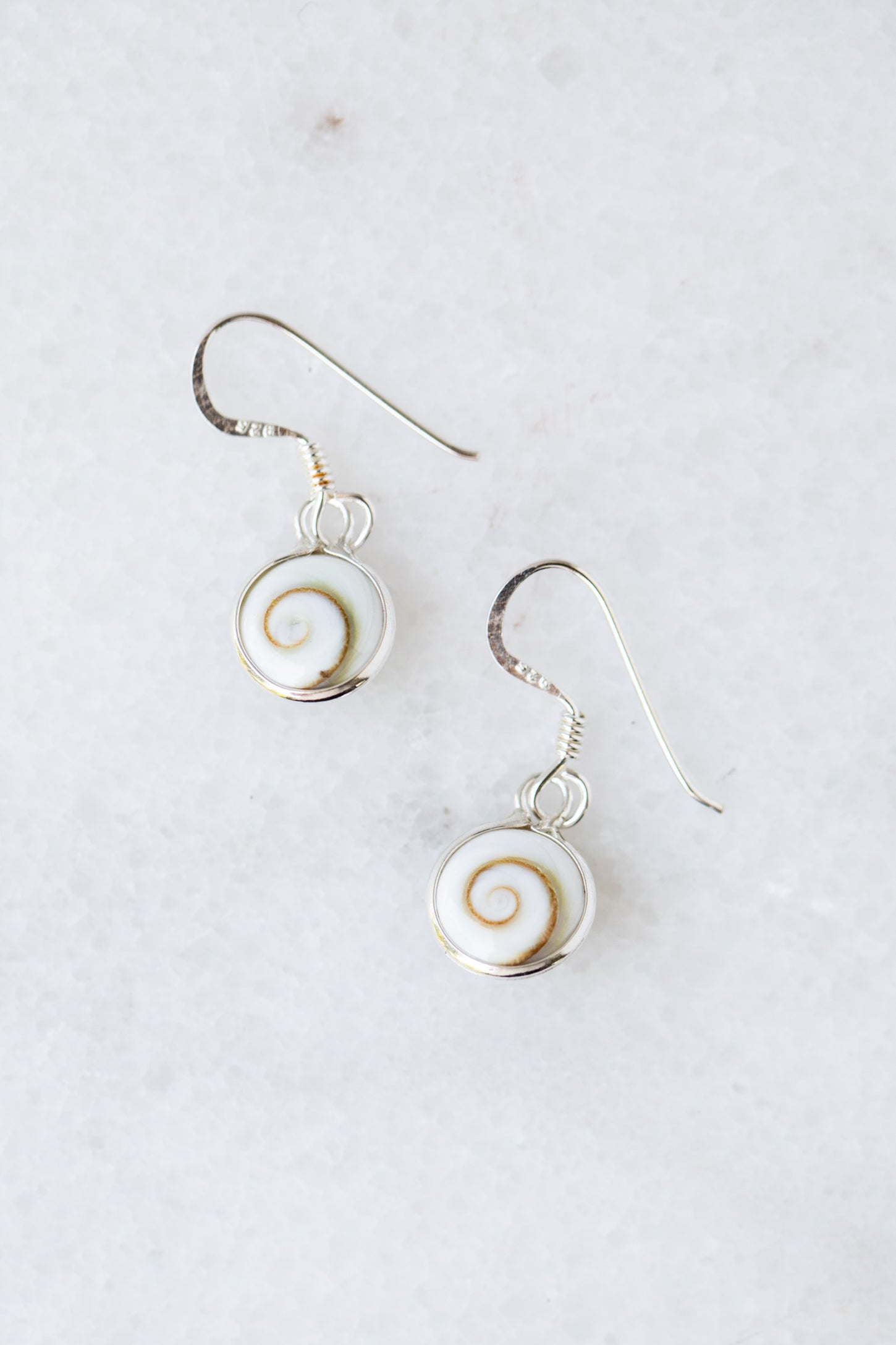 Sterling Silver Round Shiva Eye Earrings