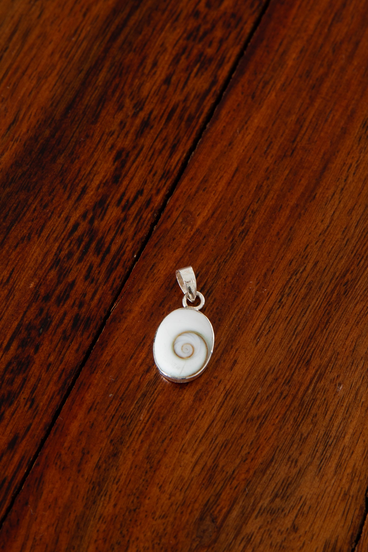 Sterling Silver Shiva Eye Oval Pendant