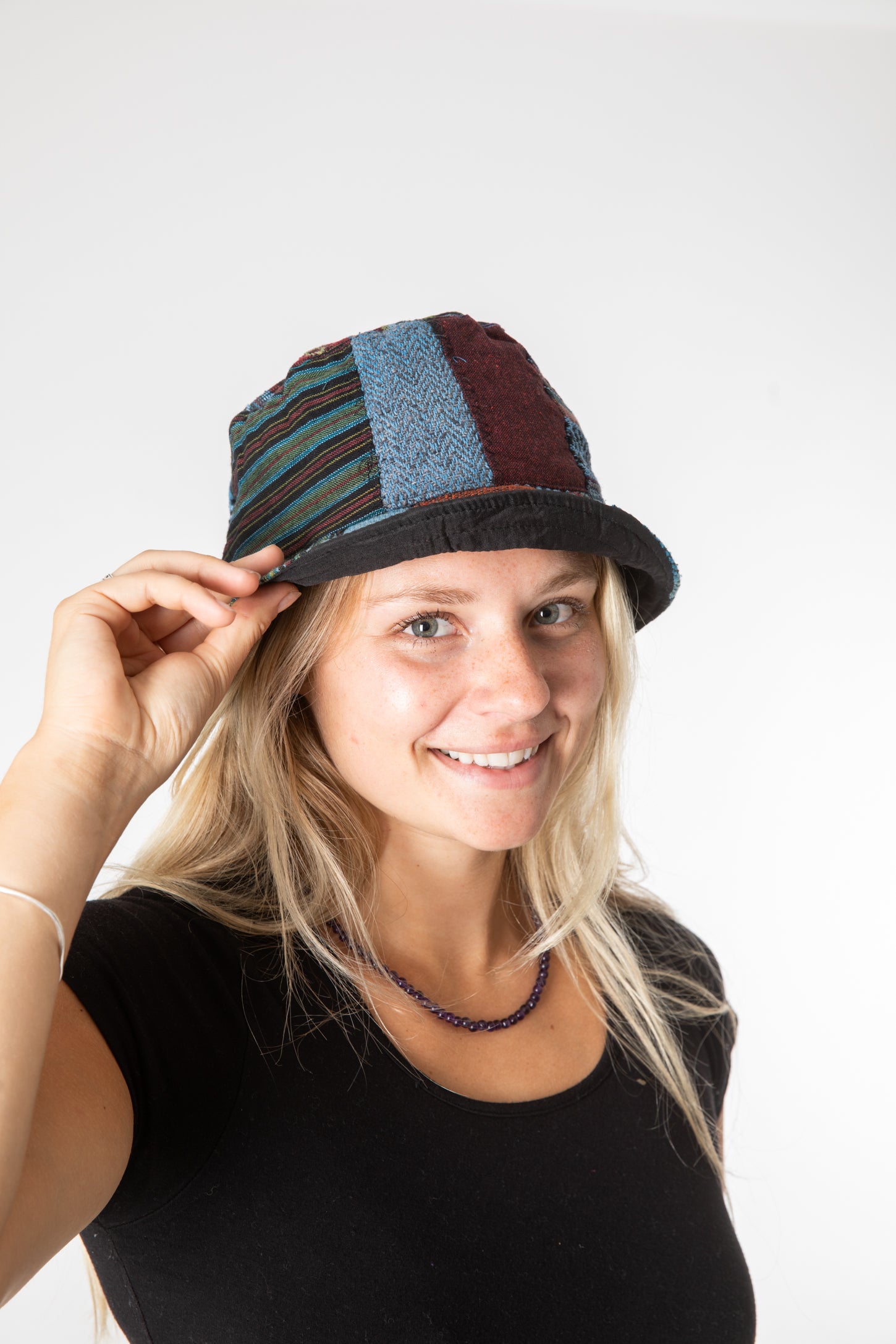 Stone Wash Patchwork Bucket Hat Mexicali Blues