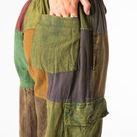 Stone Wash Patchwork Cargo Joggers