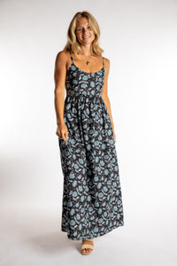 Sophie is wearing the Sundara Cotton Maxi Dress in Black S/M