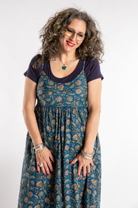 Susan is wearing the Sundara Cotton Maxi Dress in Mediterranean in M/L