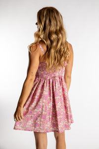 Sophie is wearing the Sundara Cotton Mini Dress in Blush S/M