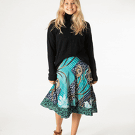Tea Length Sari Silk Wrap Skirt