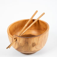 Kayu Teak Noodle Bowl w/ Chopsticks