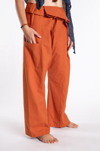 Emily is wearing the Rust Thai Fisherman Pocket Pants 