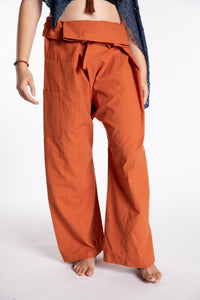 Emily is wearing the Rust Thai Fisherman Pocket Pants 