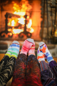Tie Dye Socks in Rainbow Stripe