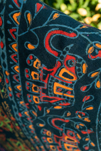 Block print elephant mandala tapestry in green