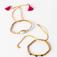 Tres Amigos Beaded Friendship Bracelet Trio
